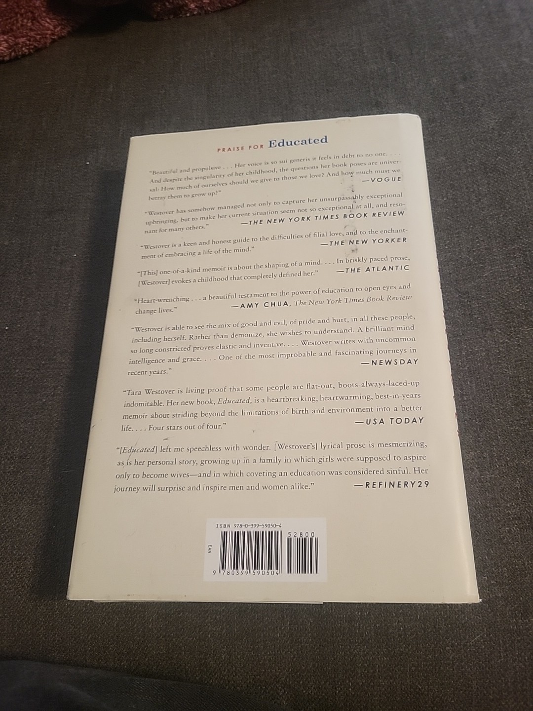 Educated : A Memoir by Tara Westover (2018, Hardcover)