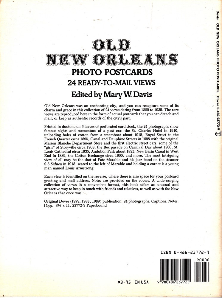 OLD NEW ORLEANS 24 PHOTO POSTCARDS Edited by Mary W. Davis