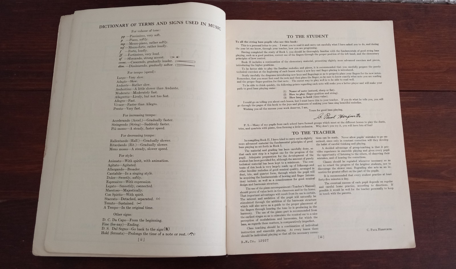 Vintage 1963 A TUNE A DAY For STRING BASS Book 2 36 Pages