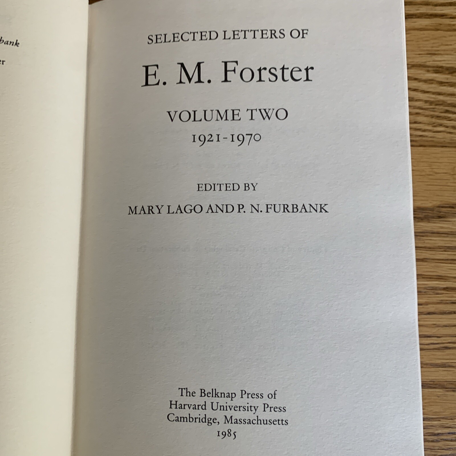 Selected Letters of E. M. Forster Two Volume Set Lot – Hardcover – first edition