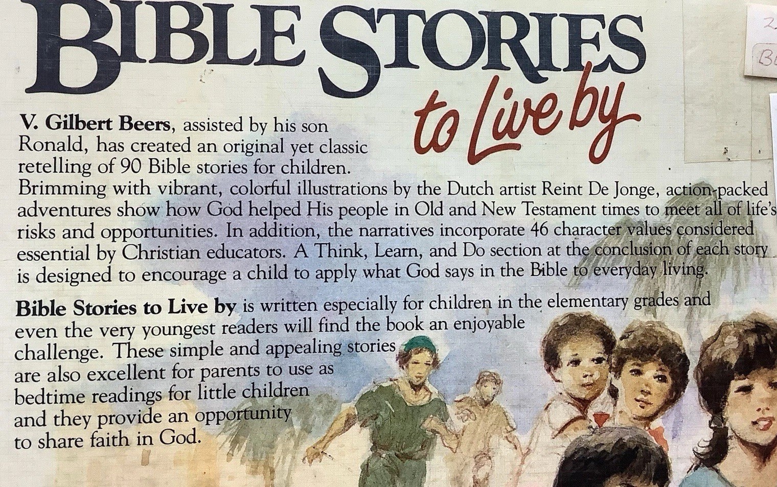 Bible Stories to Live By Book Illustrated V. Gilbert & Ronald A. Beers