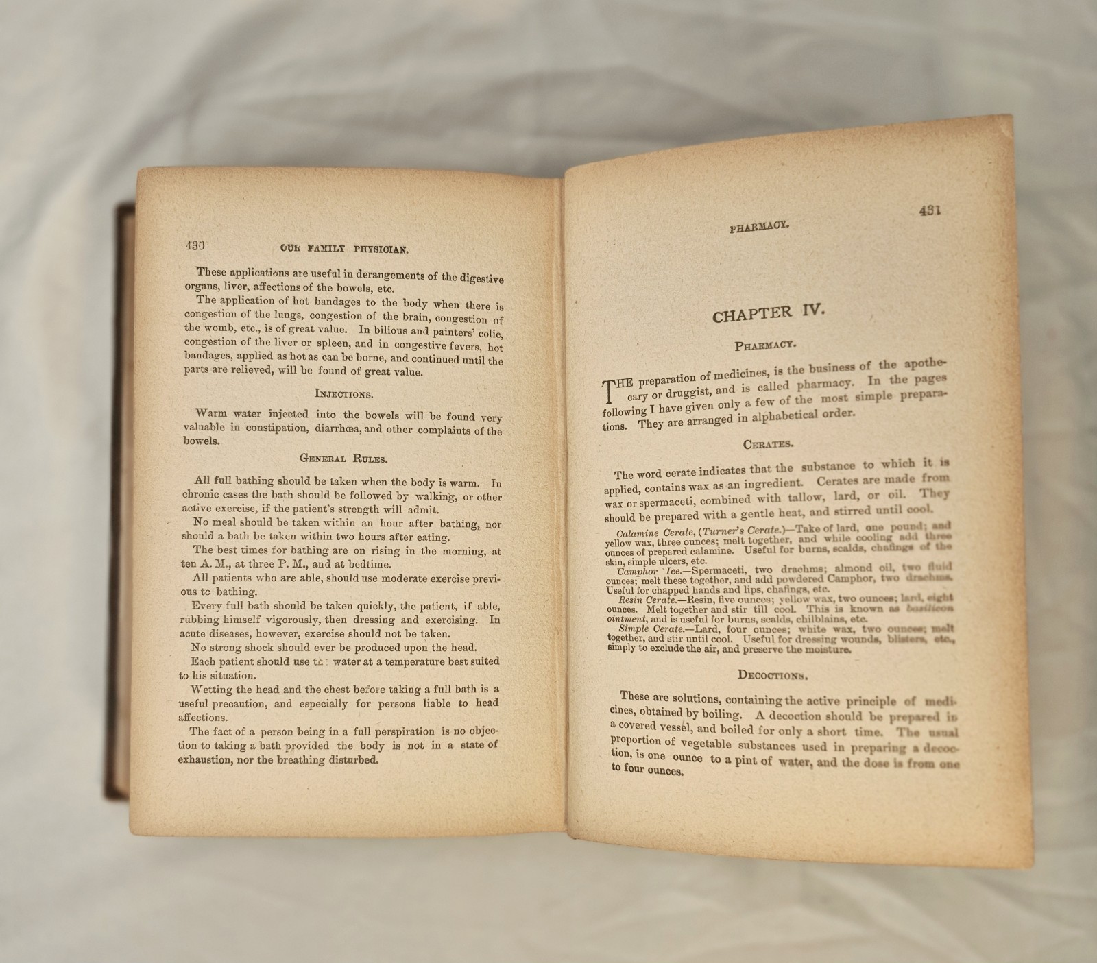 1887 Our Family Physician Book Hard Cover Medical Guide Treatment Of Disease