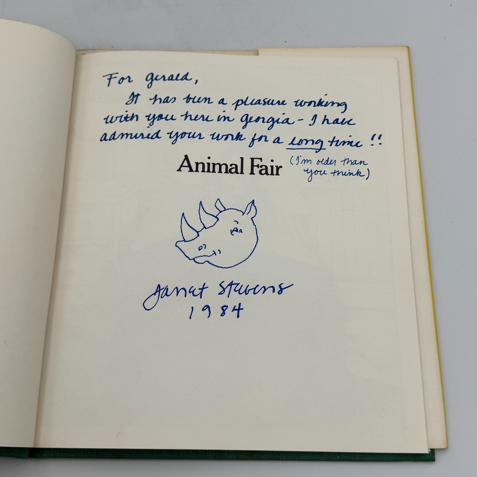 Animal Fair by Janet Stevens Signed First Edition 1981 HCDJ Childrens Book