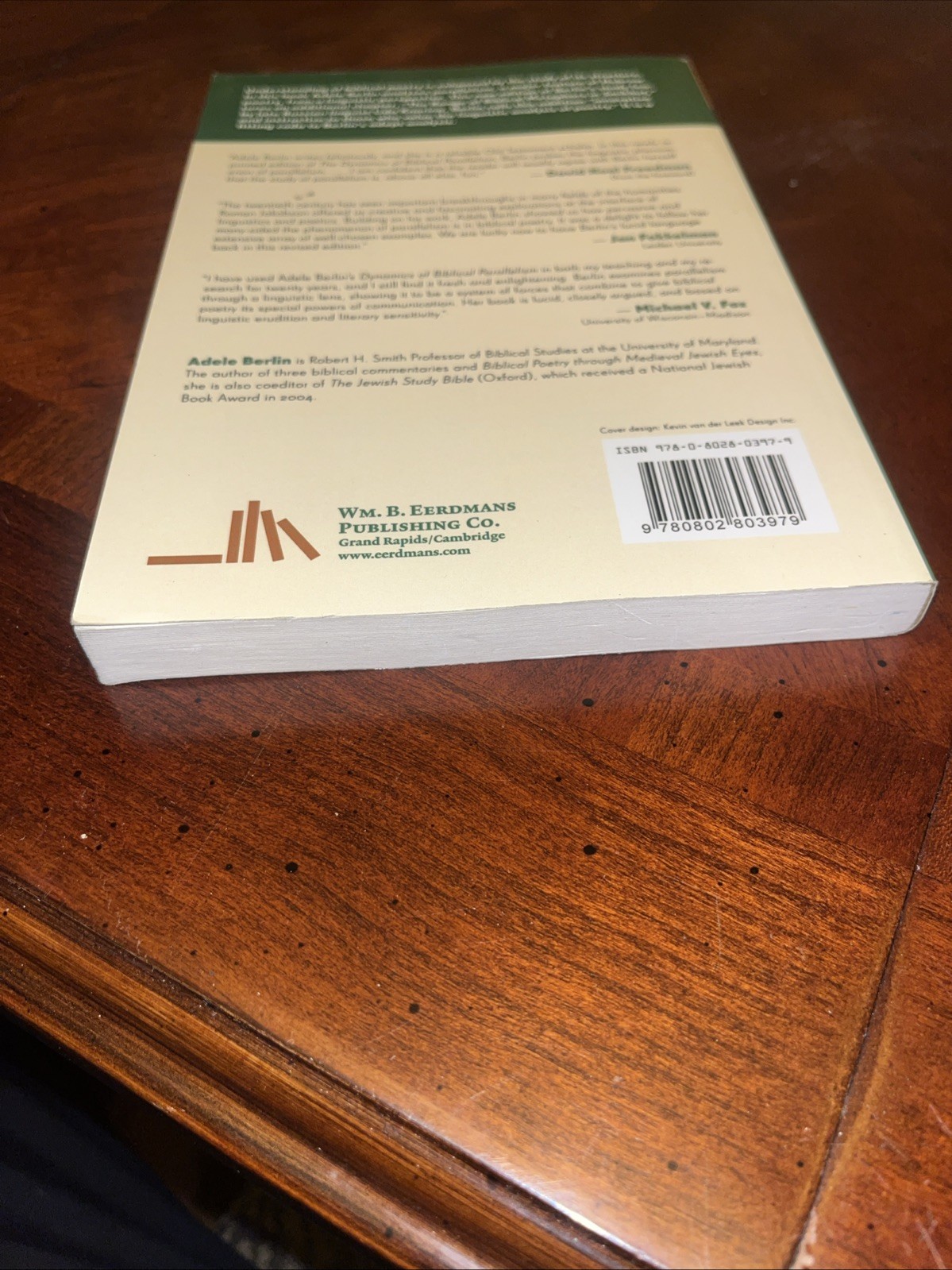 The Dynamics of Biblical Parallelism Adele Berlin Very Good Paperback A9