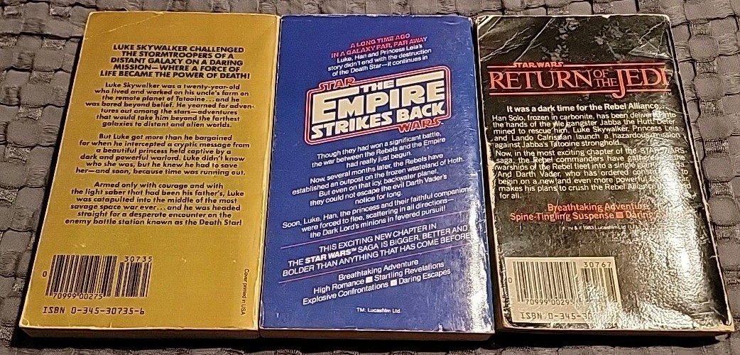 Star Wars Trilogy Del Rey Paperback Book LOT Of 3 First Edition Empire Jedi