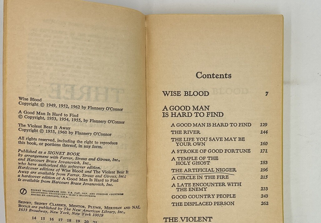 3 by Flannery O’Connor Mass Market Paperbound Flannery O’Connor