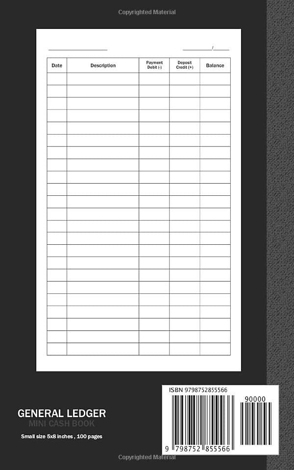General Ledger Mini Cash Book: Small Book, 120 pages , 5×8 inches,…