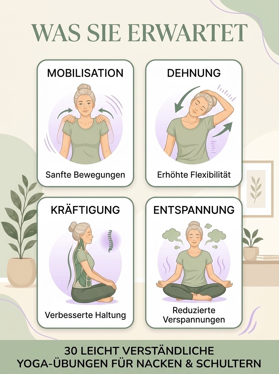 Yoga gegen Nacken- und Schulterschmerzen | 30 Übungen | PDF Download