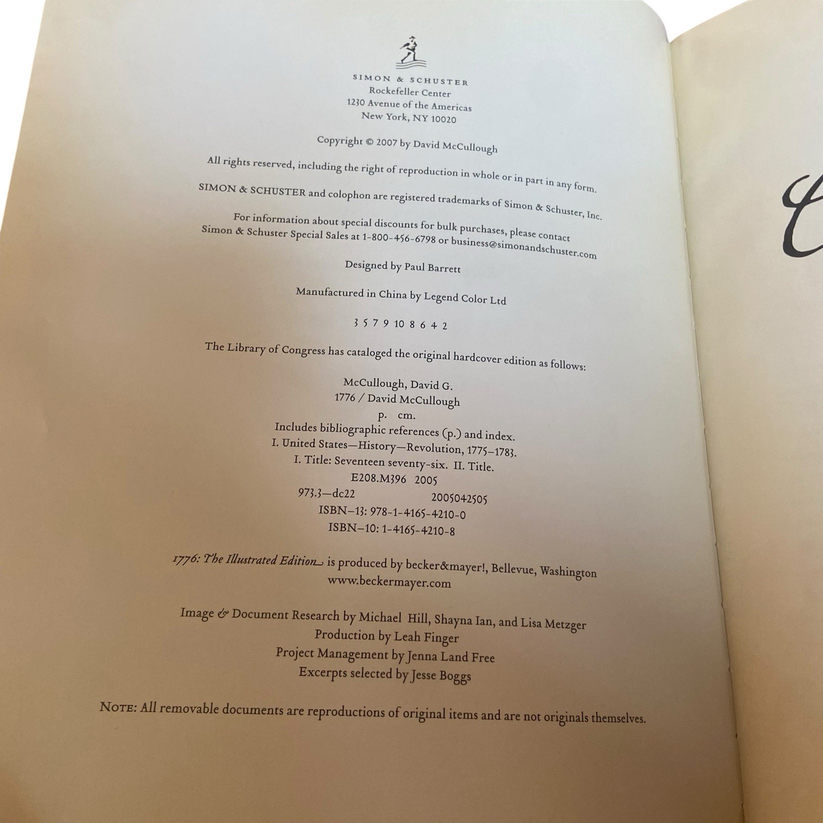 1776: The Illustrated Edition Parchment Documents Sealed David McCullough Large