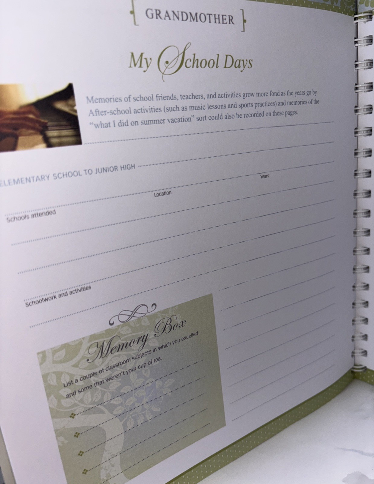 Grandparent’s Book of Shared Memories, Hardback, Keepsake, 10.5×9.75” Unused
