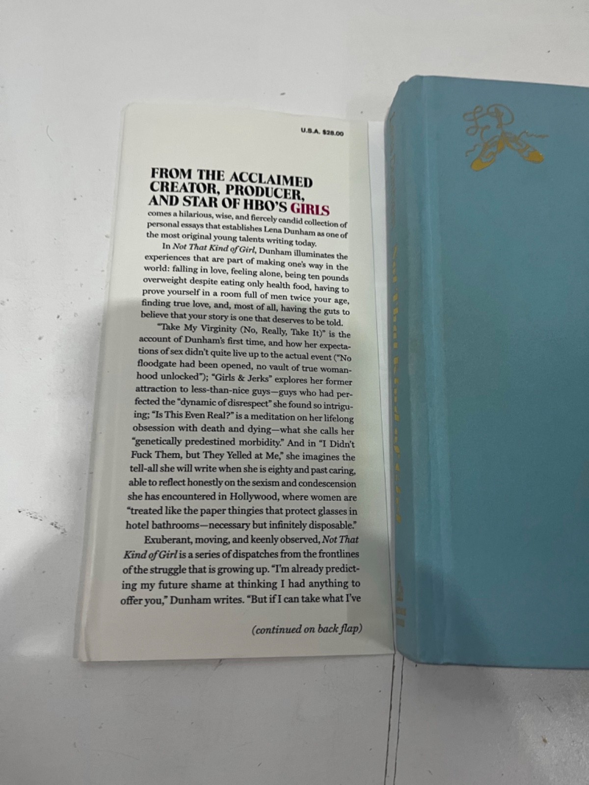 Not that kind of girl: WHAT SHE LEARNED by Lena Dunham HCDJ random house 2014
