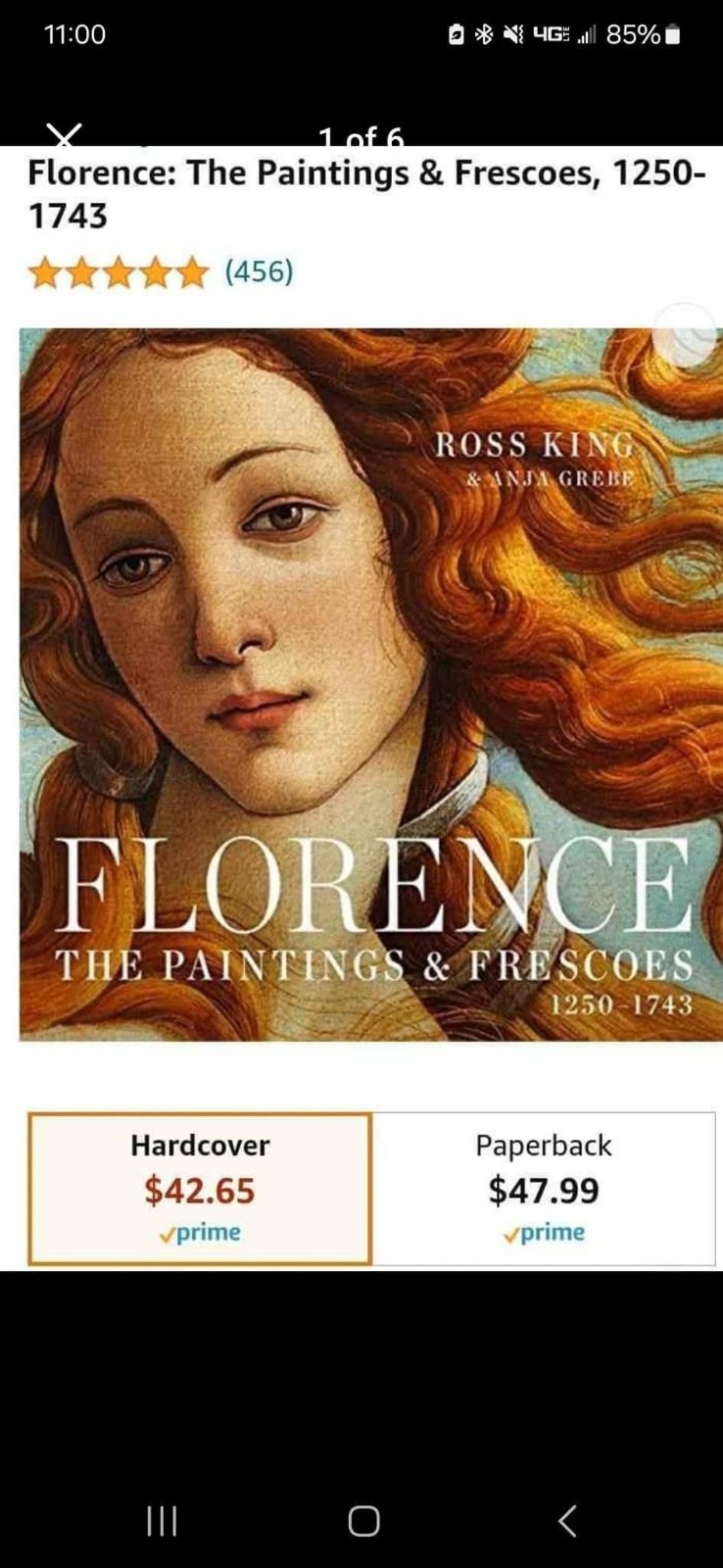 FLORENCE PAINTINGS AND FRESCOES 1250-1743 Hardcover Art Book Coffee King / Grebe