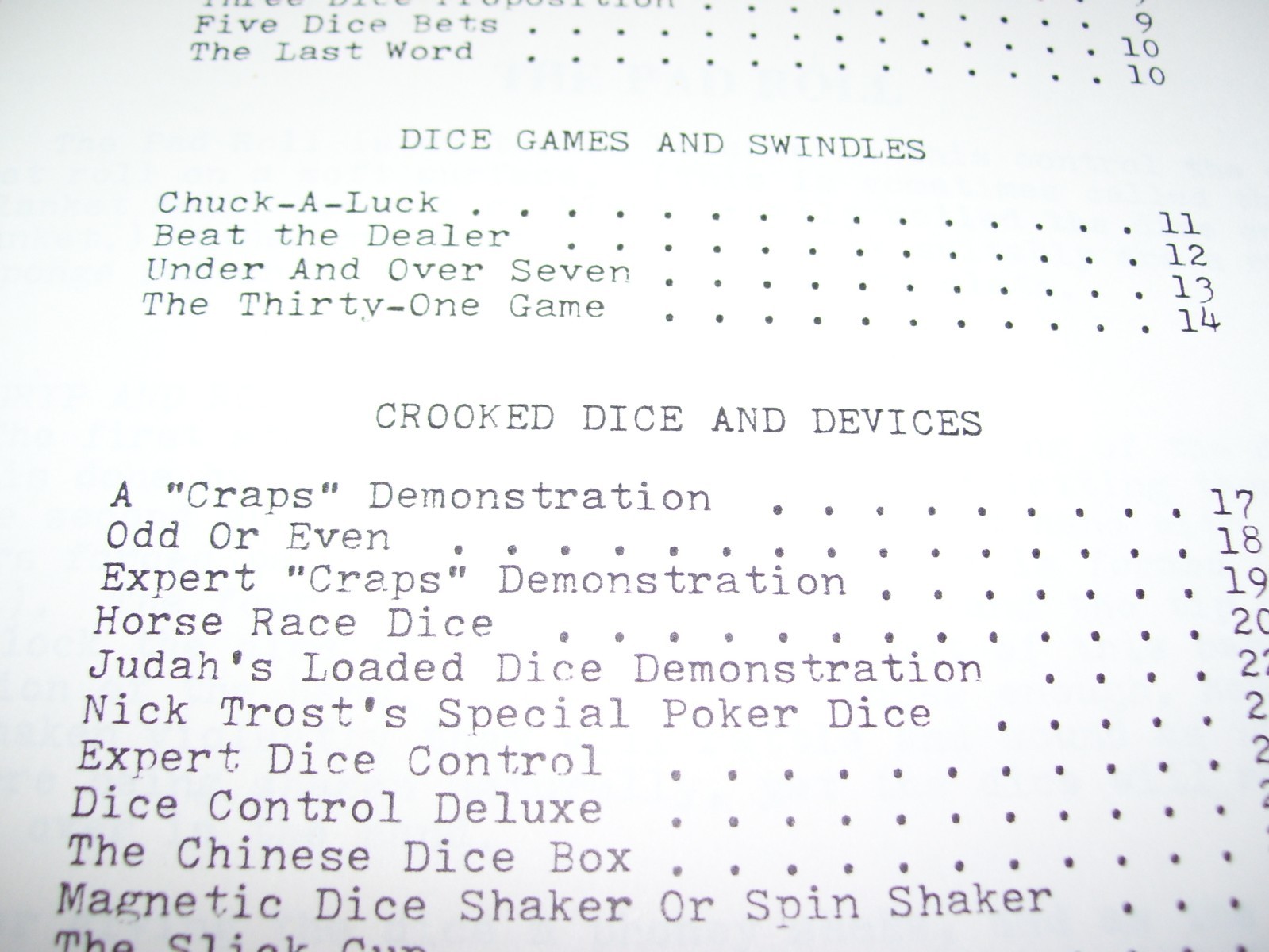 Gambling Tricks with Dice Nick Trost Book 1975 30 pages Free Shipping