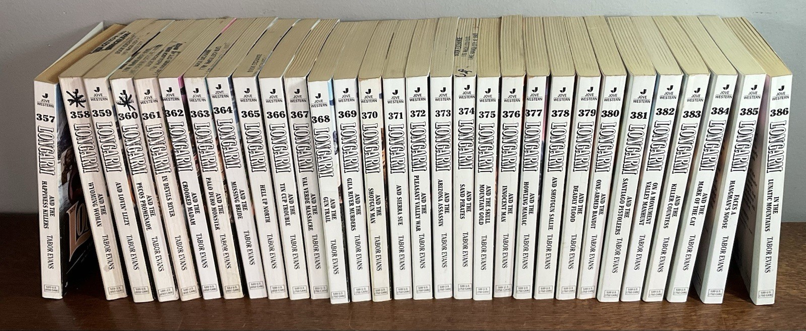 Vintage Longarm by Tabor Evans LOT OF 55-Books 301-356 Western Romance