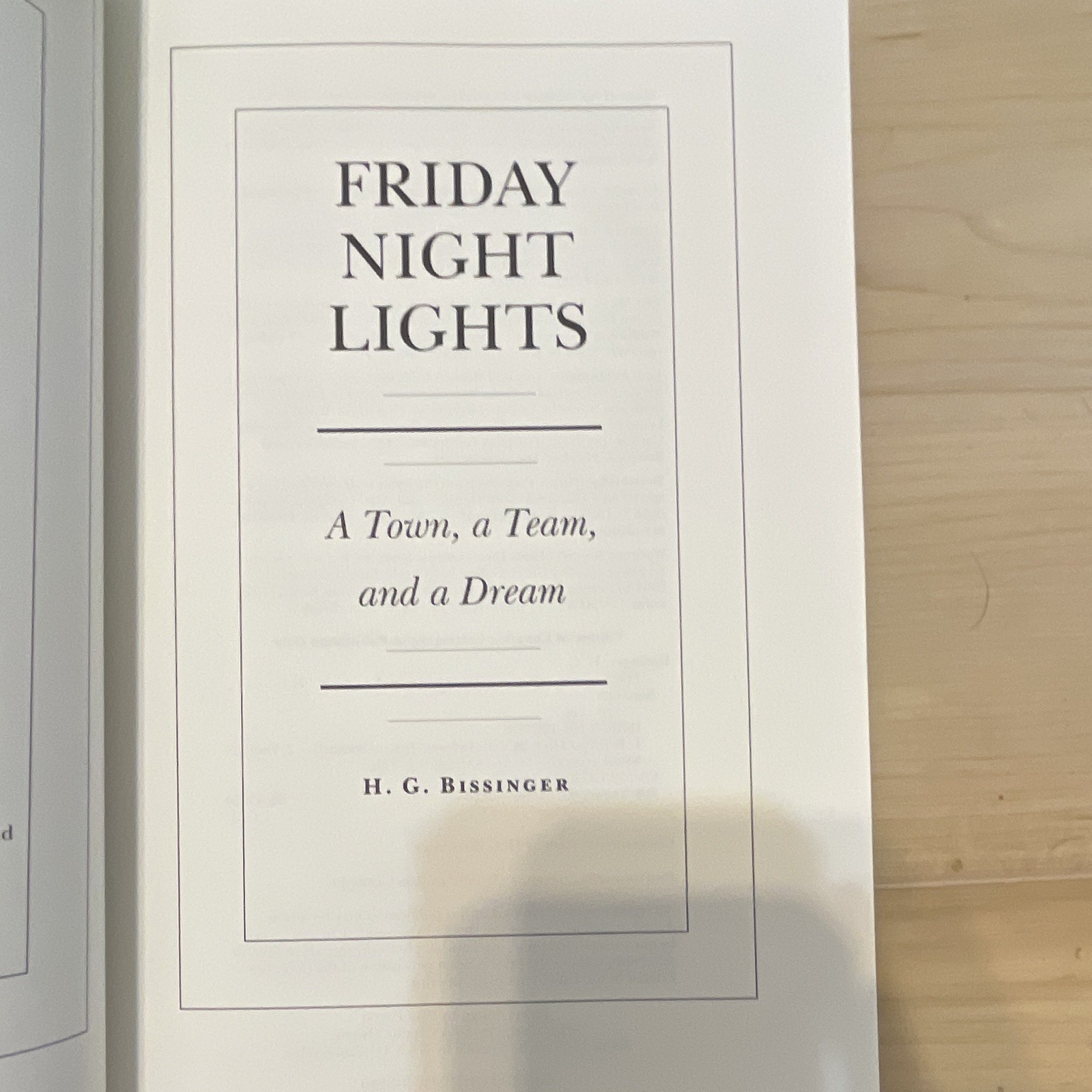 Friday Night Lights H.G. Bissinger HC 1990 Addison-Wesley 1st DJ Signed