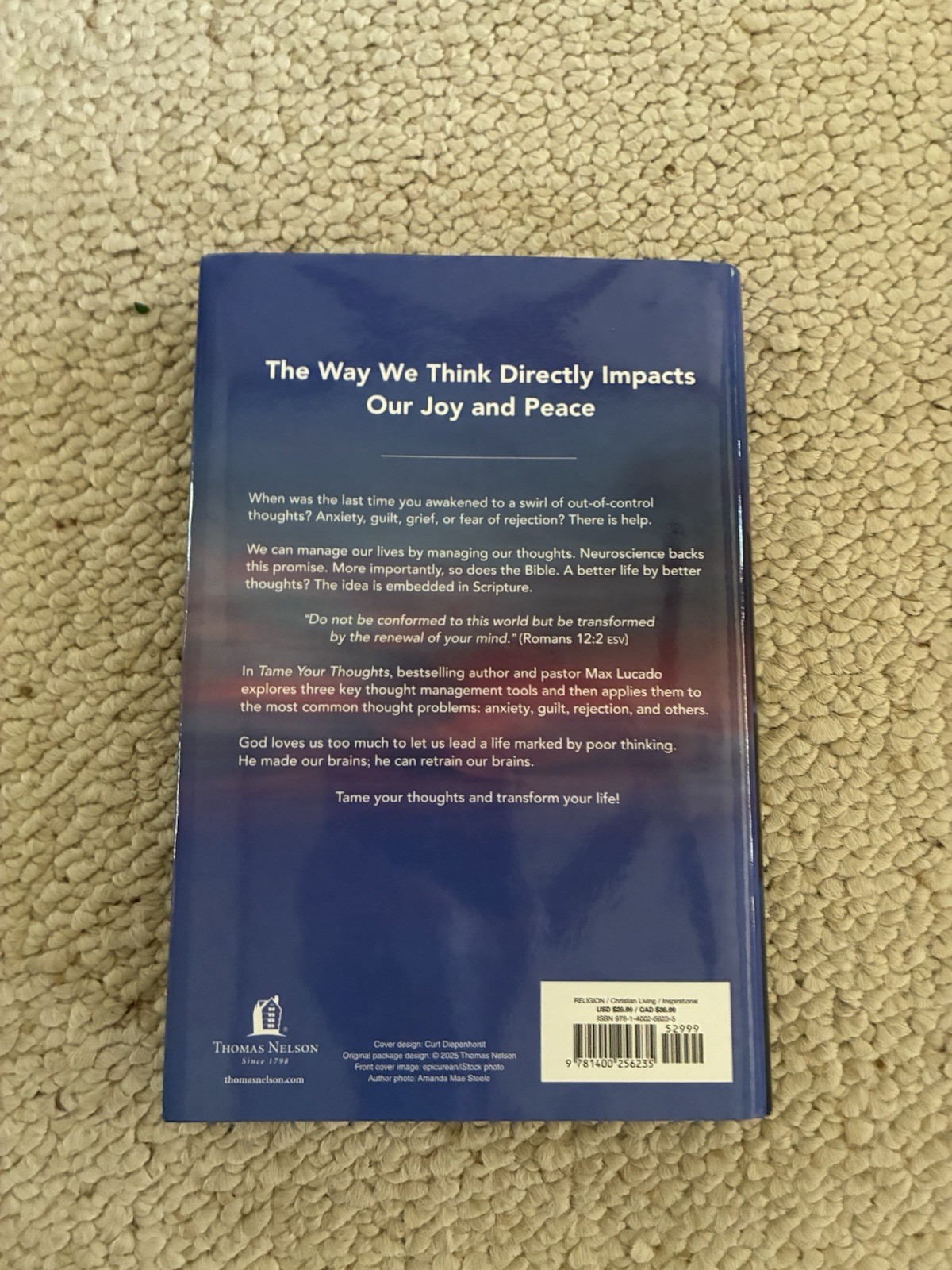 Tame Your Thoughts : Three Tools to Renew Your Mind by Max Lucado (2025, HC) NEW