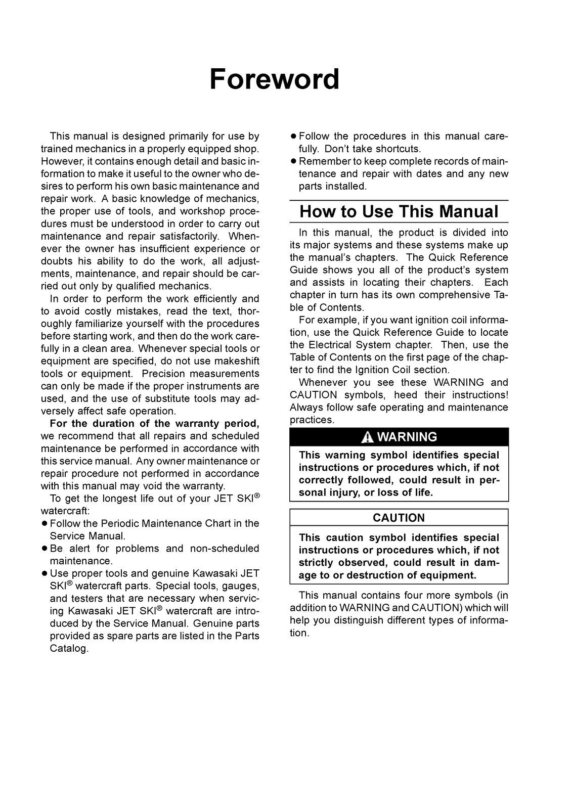KAWASAKI JET SKI WATERCRAFT ULTRA LX SERVICE MANUAL FASTENED – TOUGH COVERING