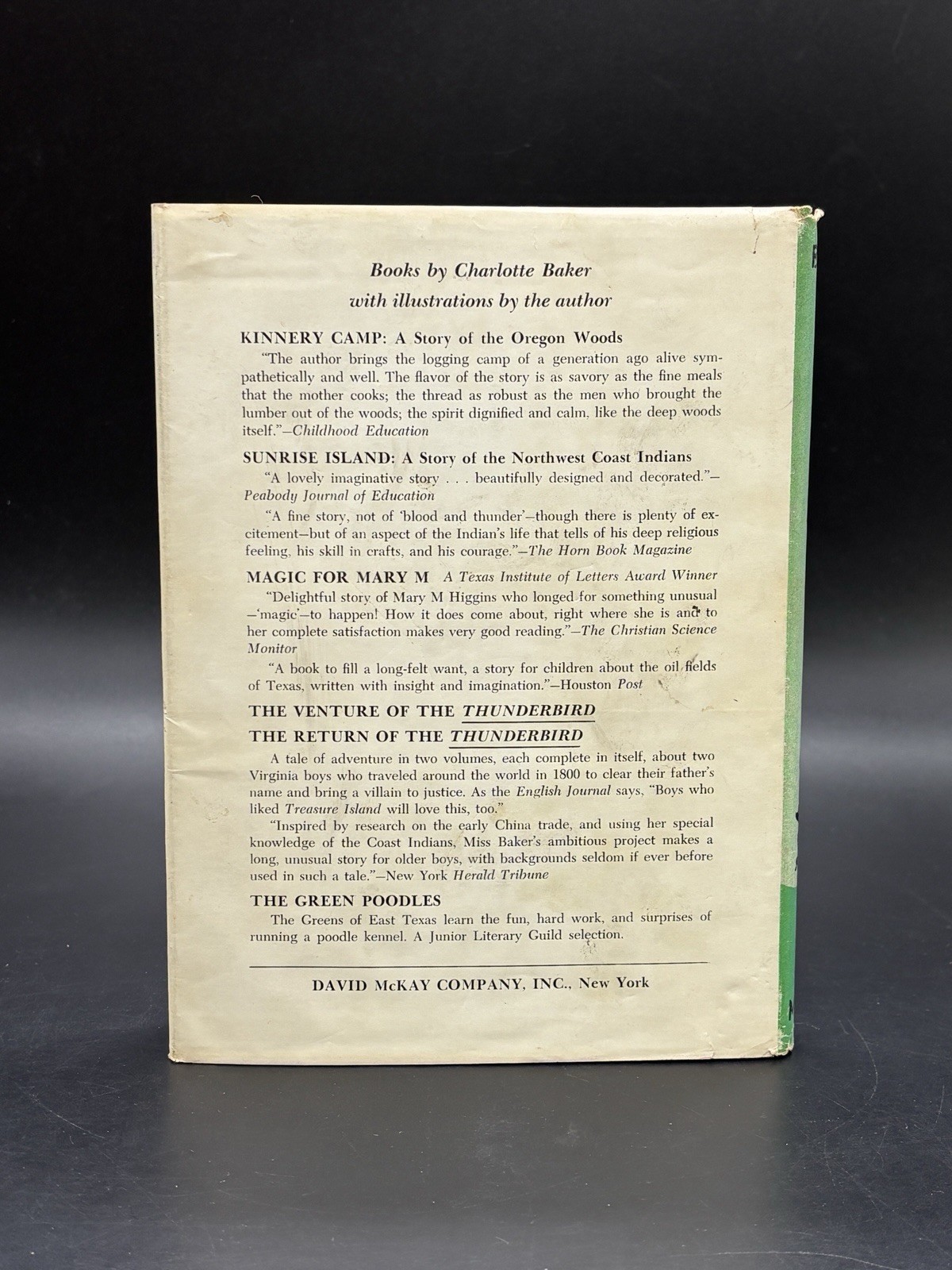 The Green Poodles By Charlotte Baker~1956 TRUE First Edition/First Printing HCDJ