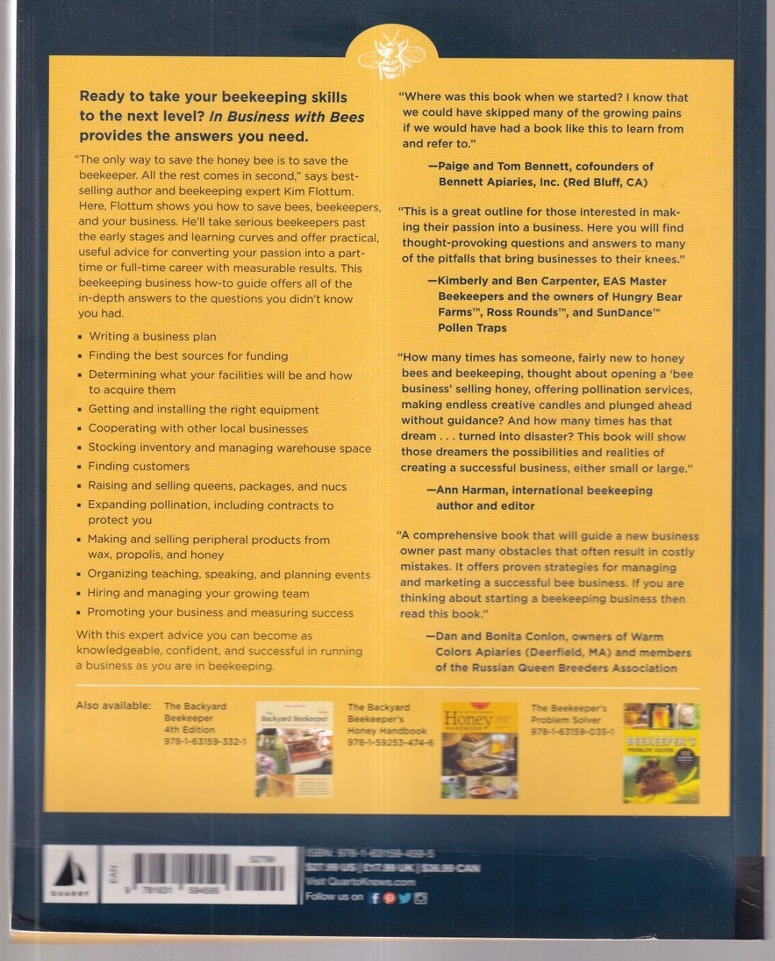 IN BUSINESS WITH BEES: How to… By Kim Flottum (2018 Softbound){L3}