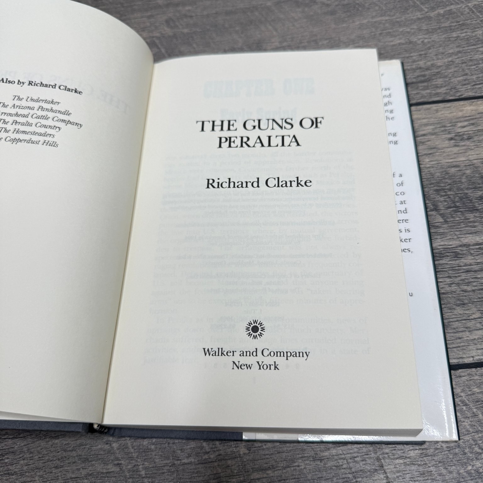 The Guns of Peralta Richard Clarke 1994 First Edition HCDJ Walker Western