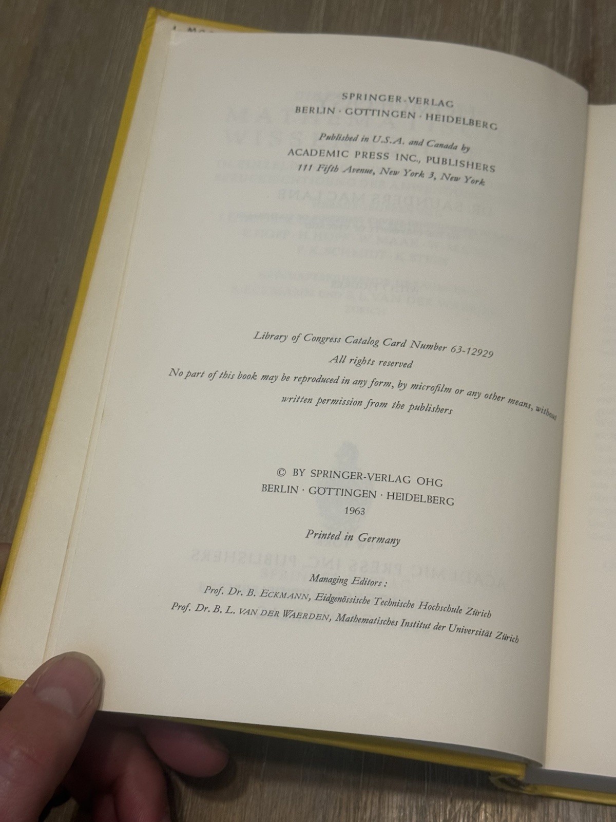 Homology by Dr. Saunders MacLane 1963 HC / Volume 114