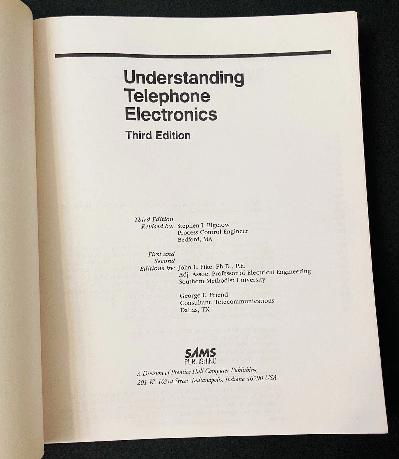 Understanding Telephone Electronics 3rd Edition Bigelow Telecom PB 1991 SAMS Vtg