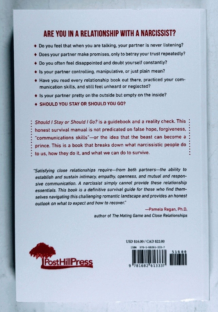 Should I Stay or Should I Go Ramani Durvasula Paperback 2017 Post Hill Press VG