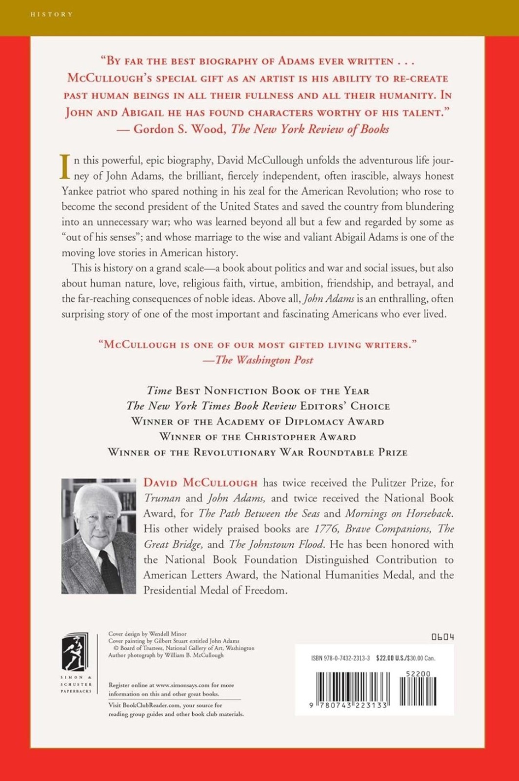 David McCullough John Adams Biography 2002 Paperback