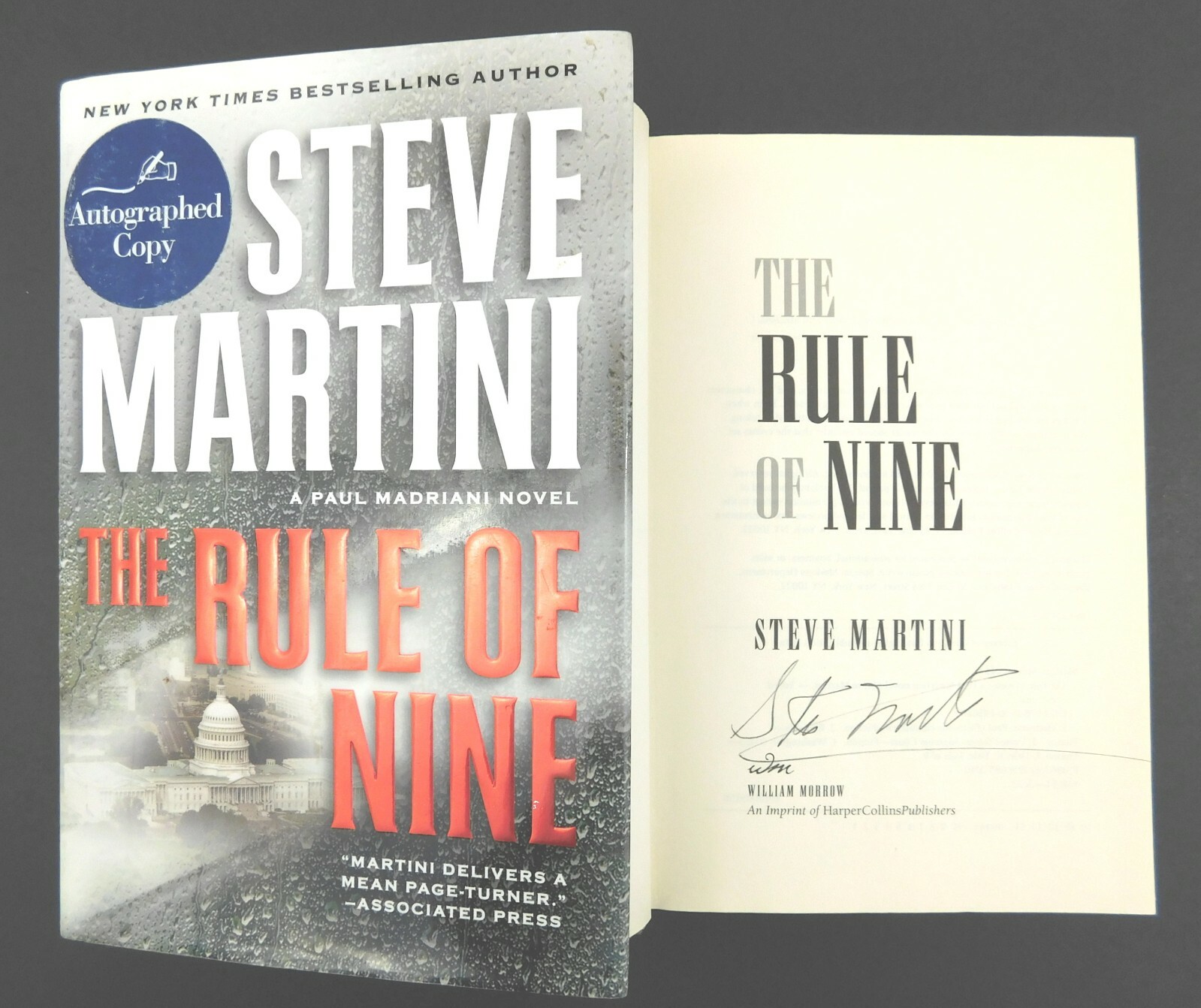 Flat **SIGNED** true 1st ed 2010 STEVE MARTINI 390 pages POWER OF NINE hardcover