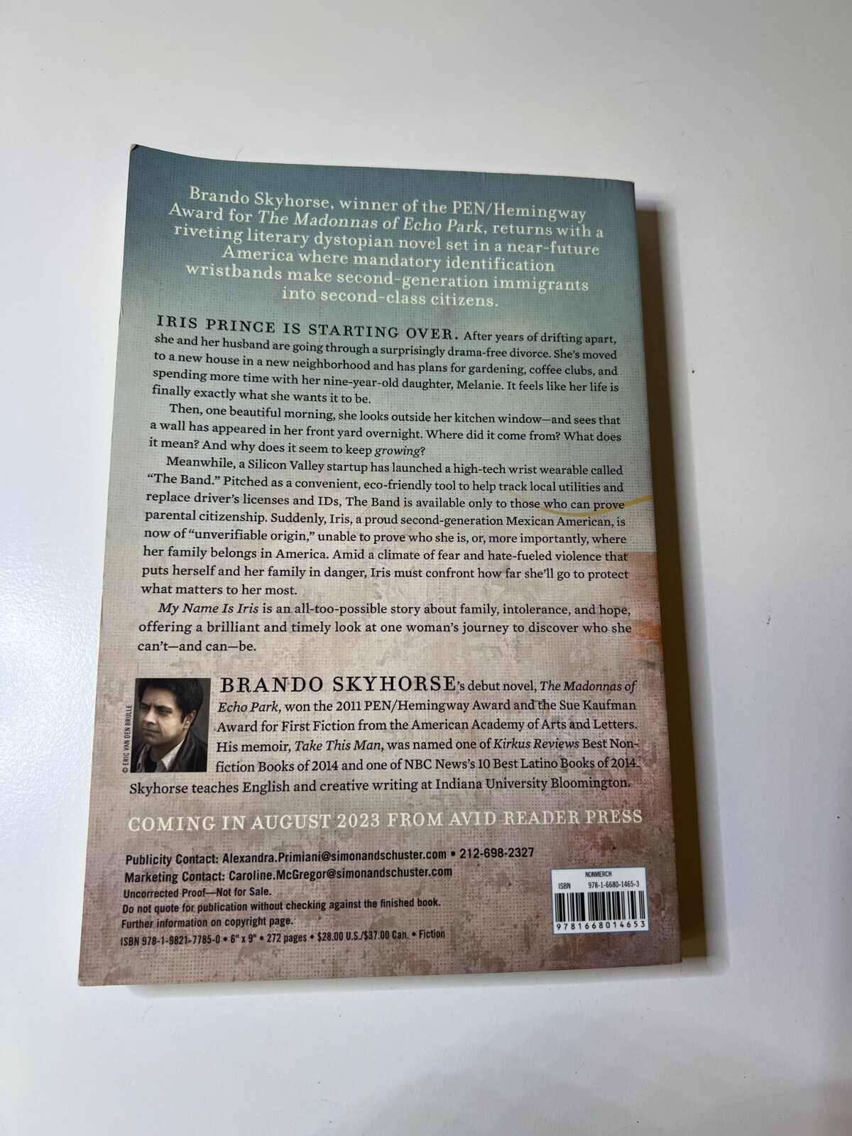My Name Is Iris Brando Skyhorse ARC Paperback