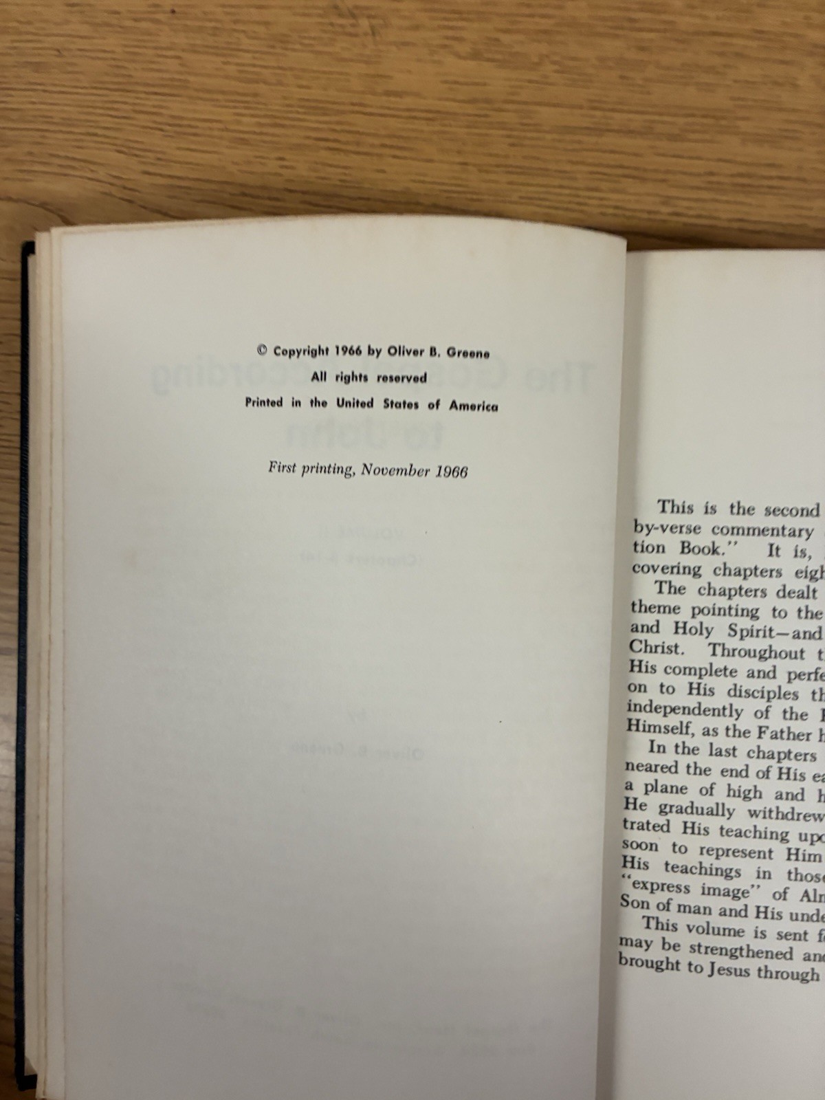 1966 The Gospel According to John Vol II Oliver B. Greene Hardcover First Print