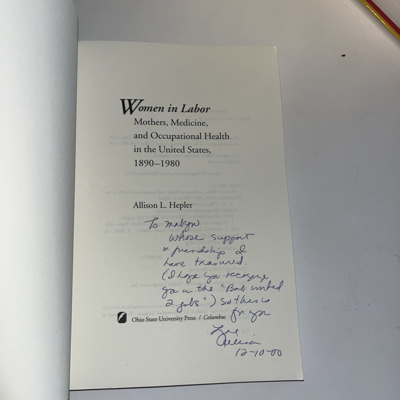 Women in Labor: Mothers, Medicine & Occupational Health in the U. S. Signed EUC