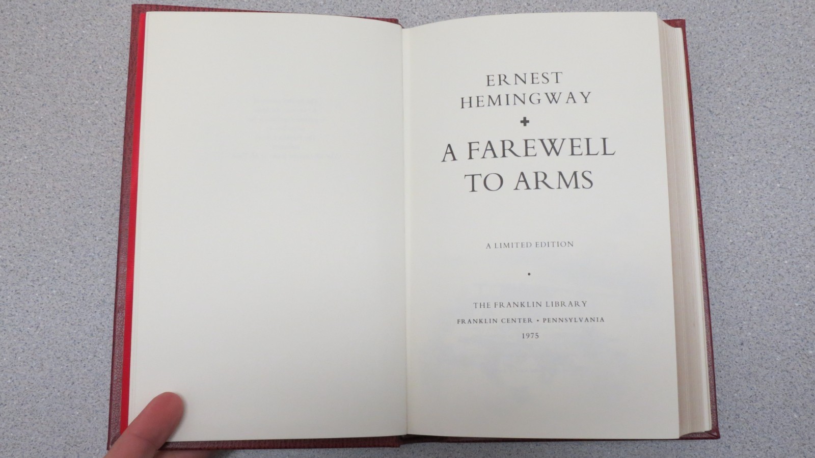 A Farewell to Arms by Ernest Hemingway – Franklin Library 1975