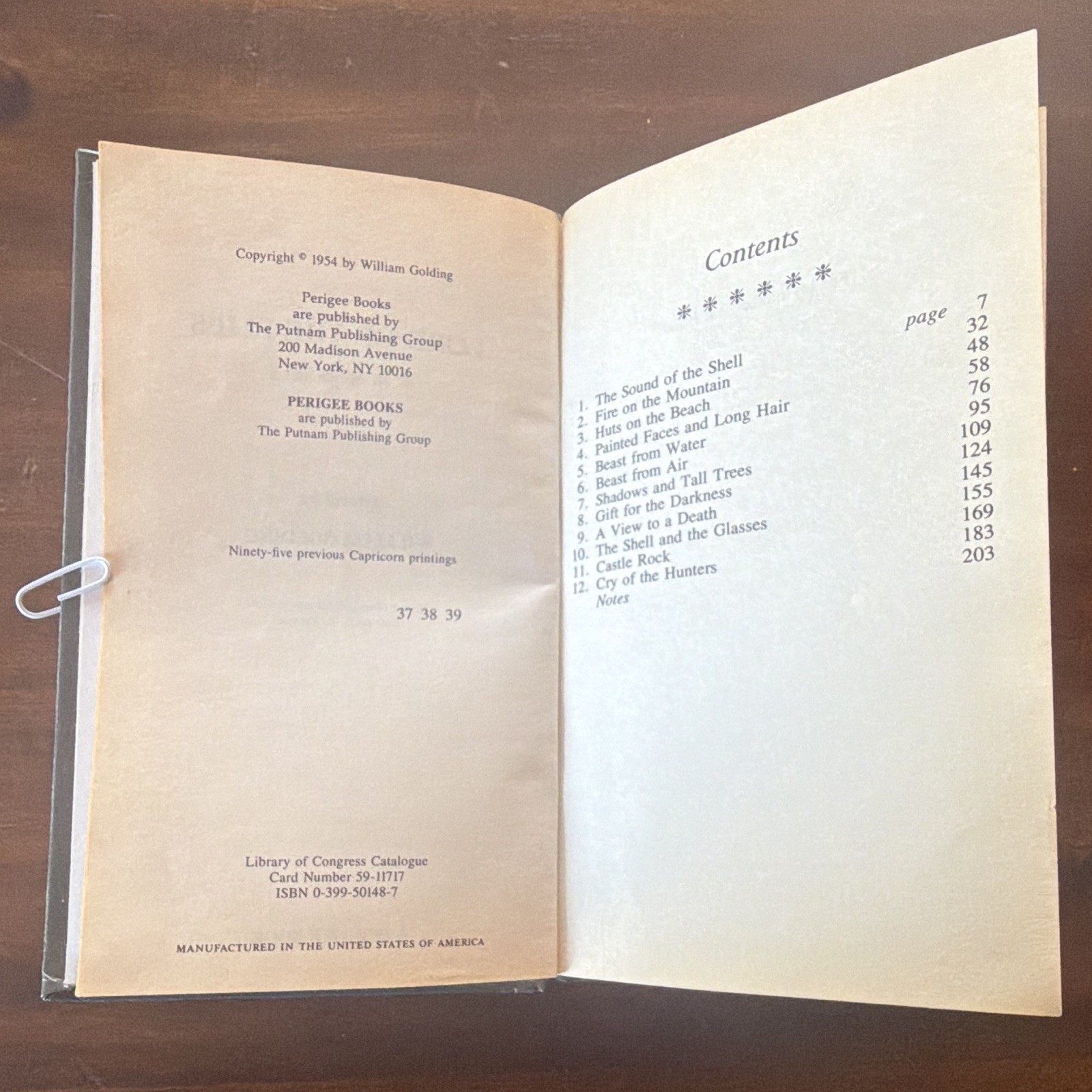 William Golding Lord of the Flies Perigee Capricorn PB 1954 Illus Bio Note