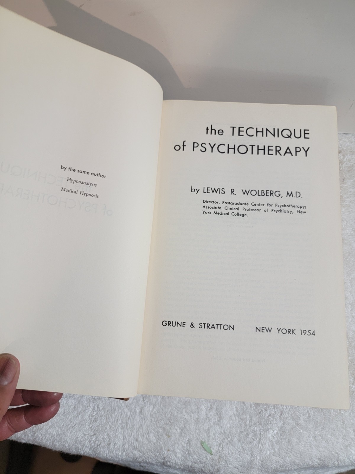 LIKE NEW! 1954, The Technique of Psychotherapy by Lewis R. Wolberg Vintage (HC)