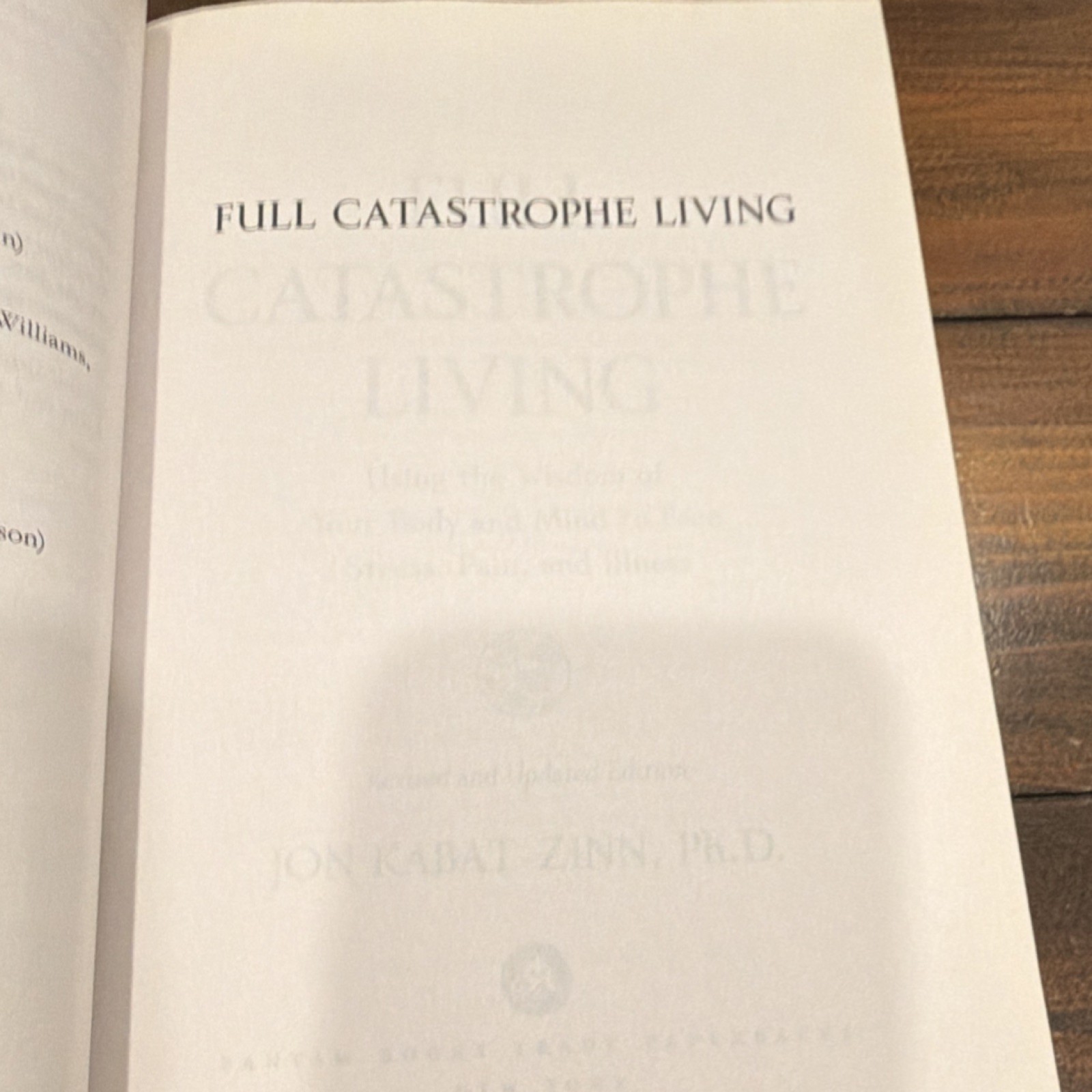 Jon Kabat-Zinn Full Catastrophe Living Revised & Updated Bantam Paperback