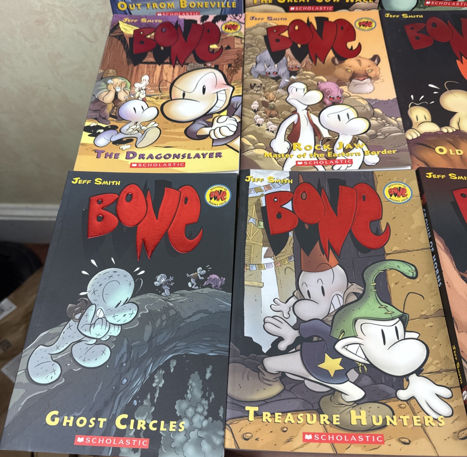 Complete Set 1-9 Graphic Novel BONE Jeff Smith PB Scholastic Graphix Color