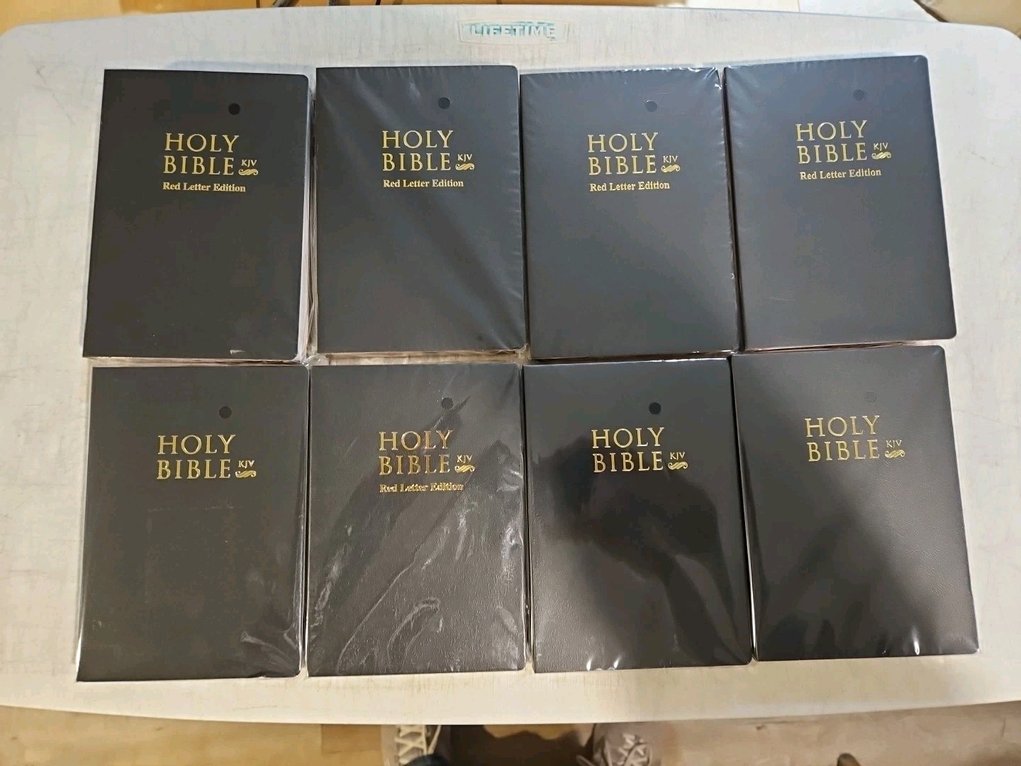 HOLY BIBLE – OLD & NEW TESTAMENT – FULL SIZE – BLACK COVER – LOT OF 8