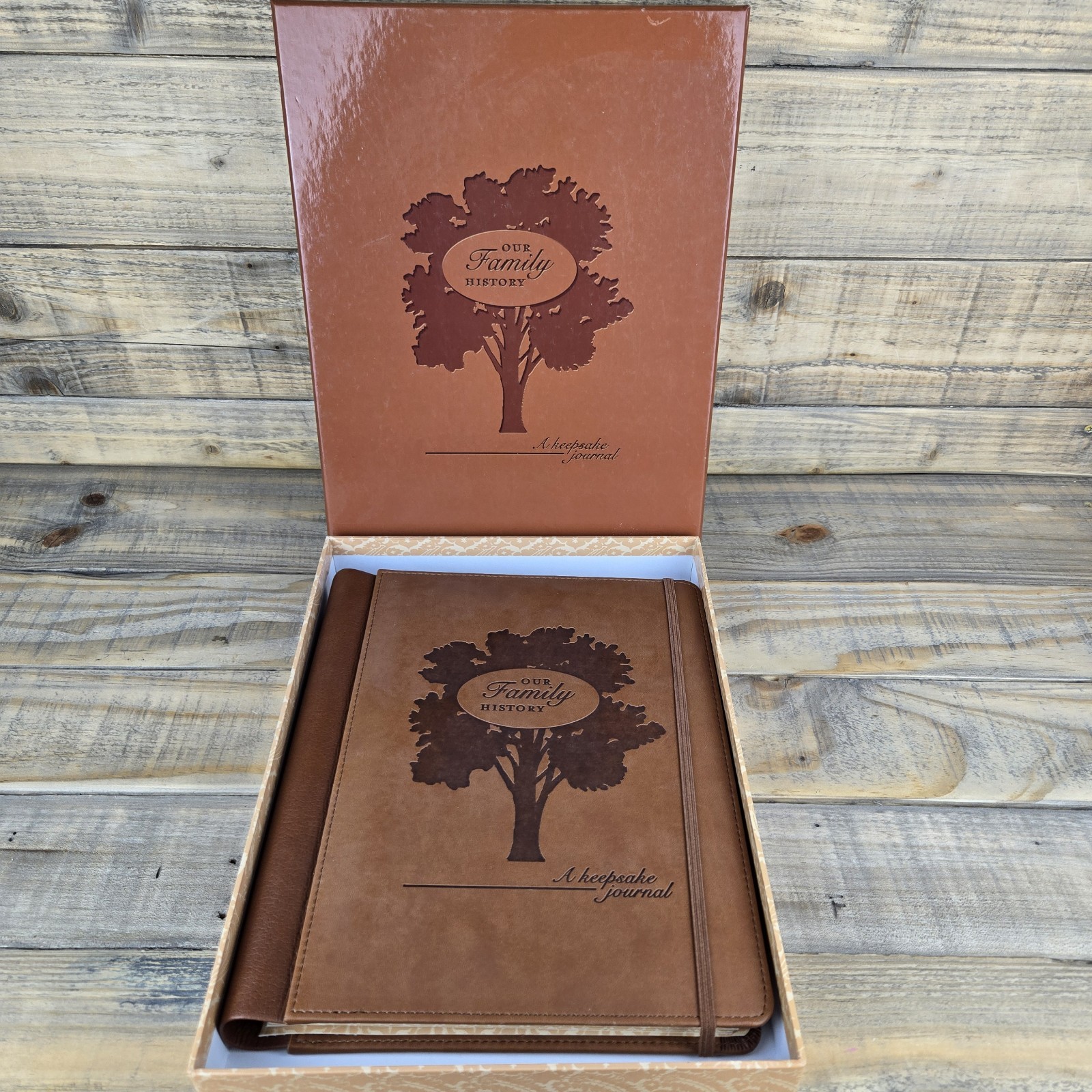 Our Family History A Keepsake Journal Faux Leather-Bound Family Tree Religious