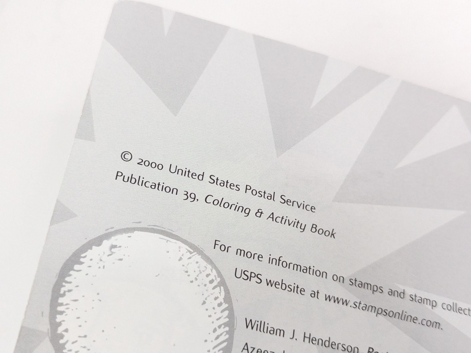USPS Collectible Coloring Activity Book 2000 Publication #39 Postal Service USA