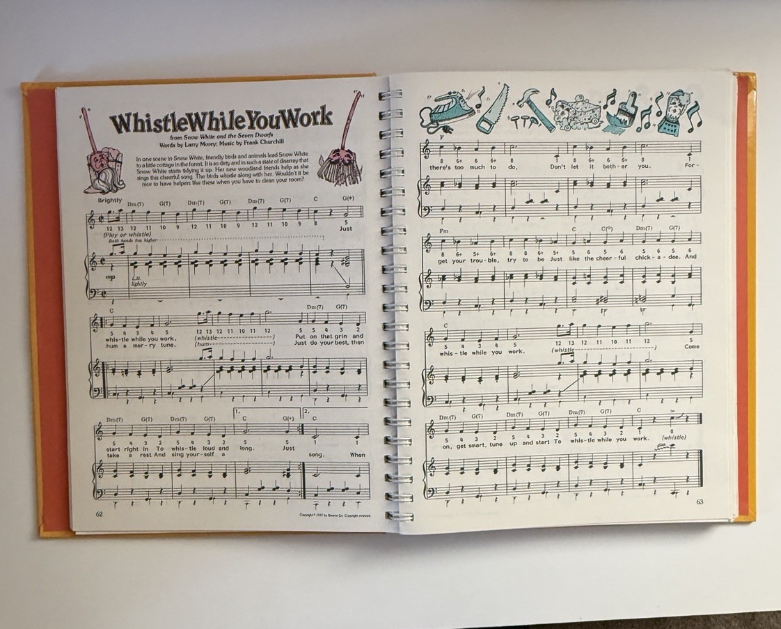 The Reader’s Digest Children’s Songbook 1985 HC Spiral Bound With Words Booklet