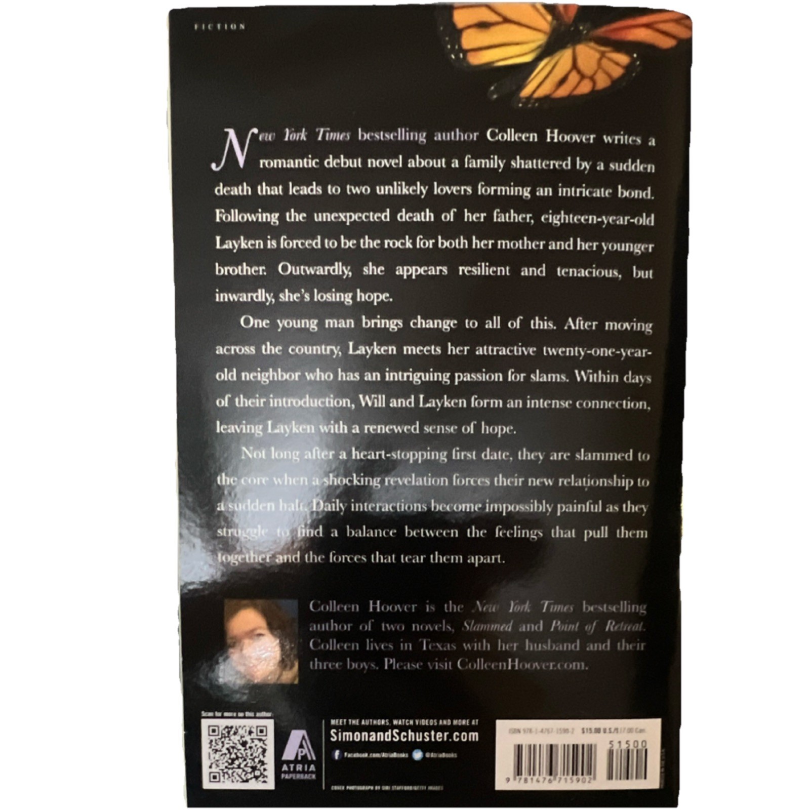 Colleen Hoover Slammed Paperback Atria Books Romance Novel First Edition