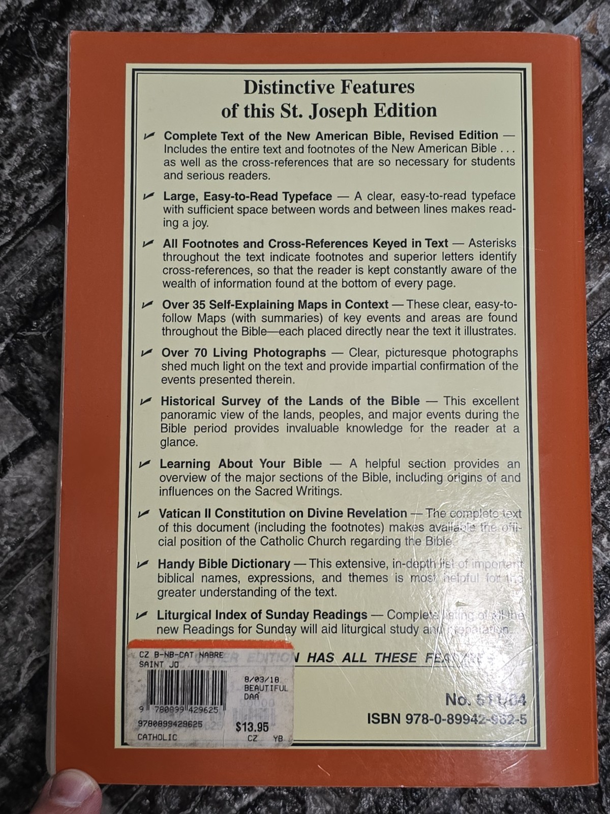 The New American Bible St Joseph Edition Large Type Revised Catholic Book Publis