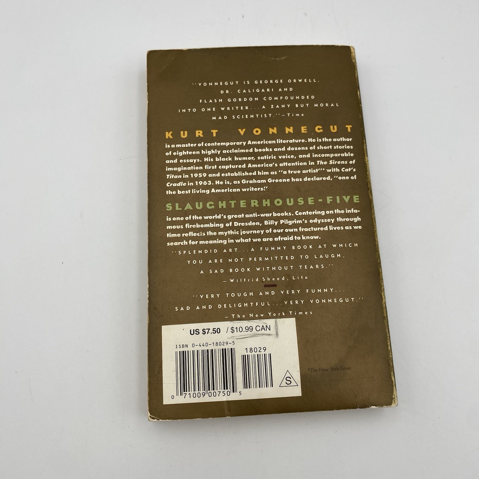 Slaughterhouse Five Kurt Vonnegut 1991 Paperback