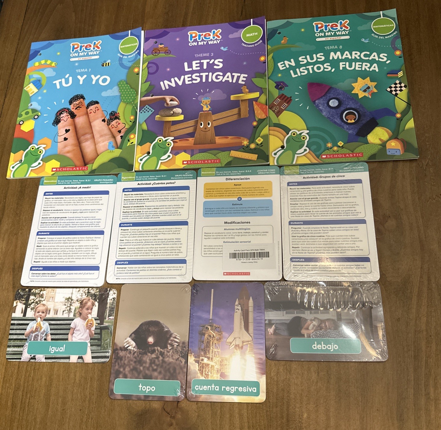 Scholastic Pre K On My Way Espanol Spanish Theme 1,3,8 Teaching Guide Vocabulary
