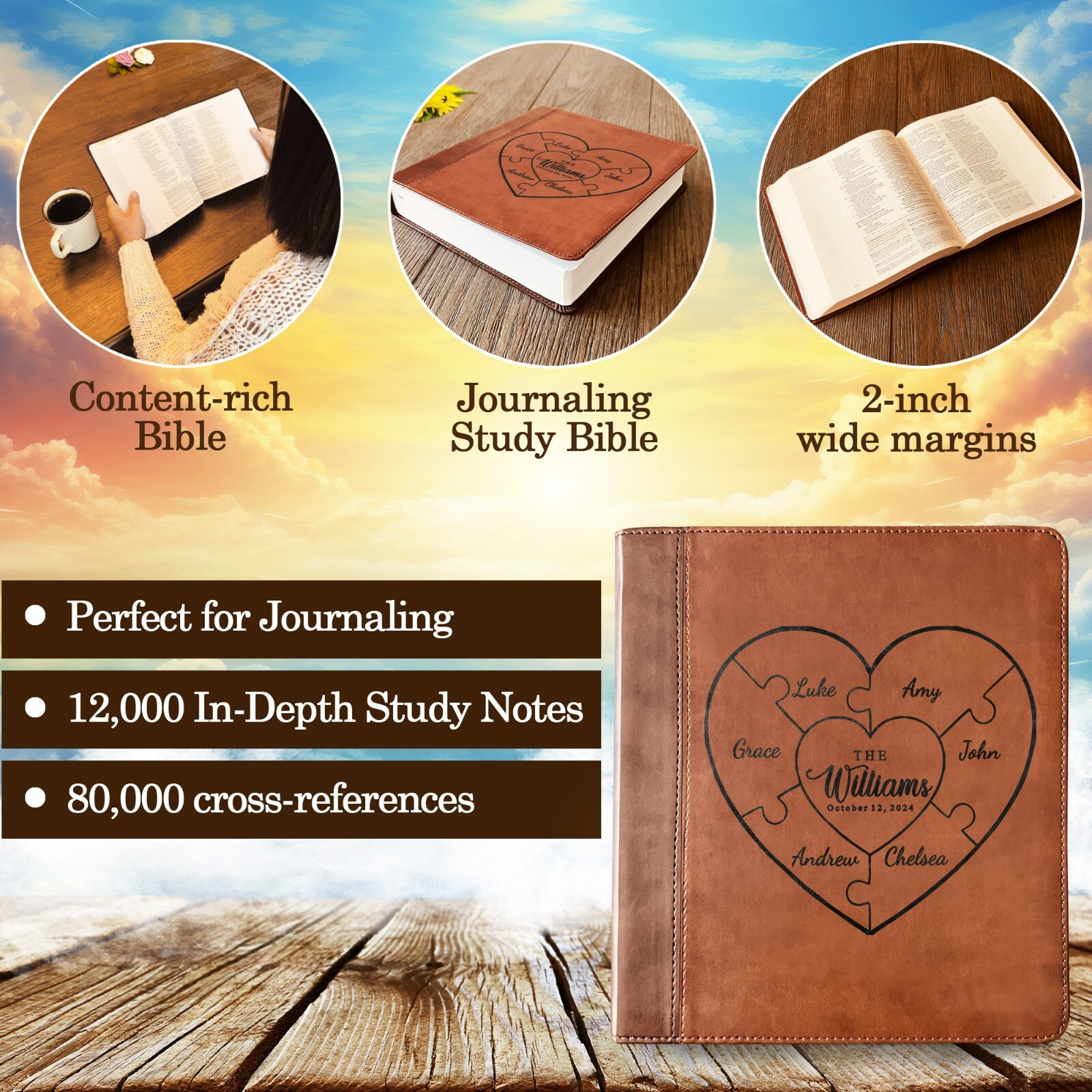 Personalized Family Bible, ESV Journaling Study Family Bible, Wedding Gifts