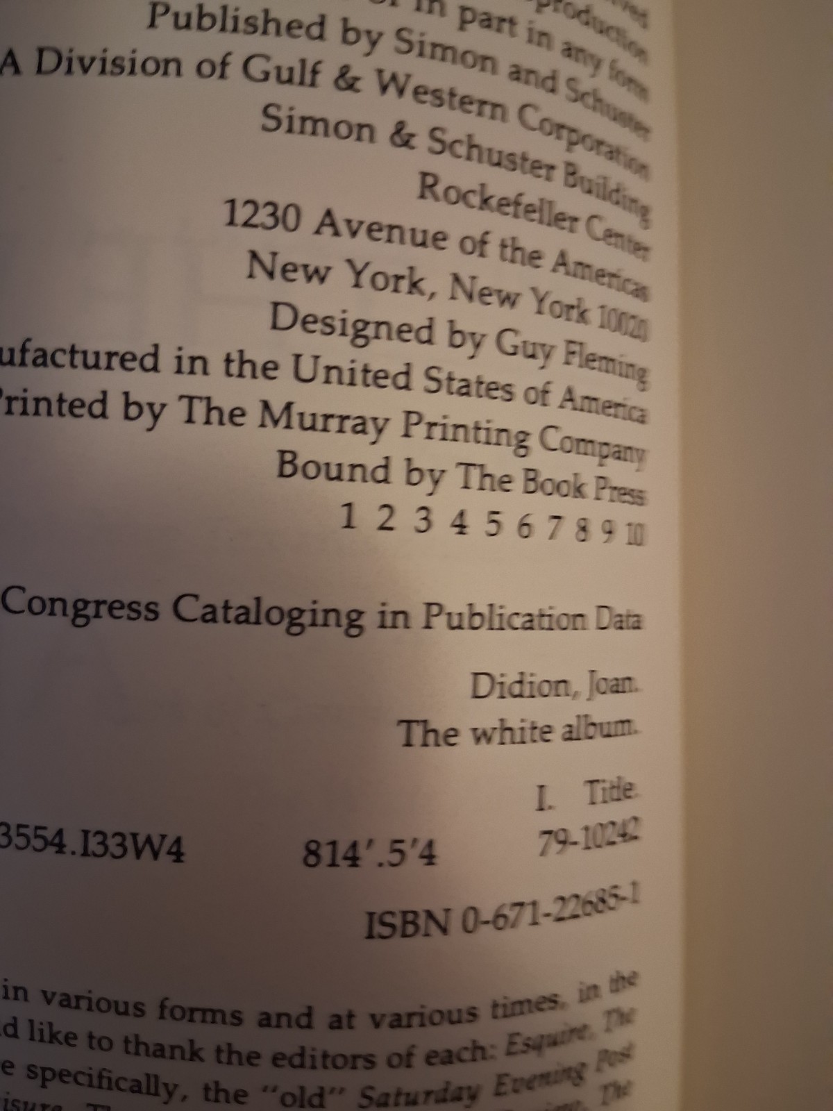 The White Album Joan Didion 1st Printing Hardcover Book TRUE FIRST EDITION ORIG