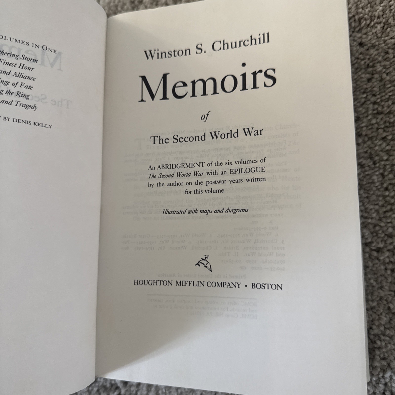 Memoirs of the Second World War: Abridgement of 6-Volumes Winston ChurchillHCDJ