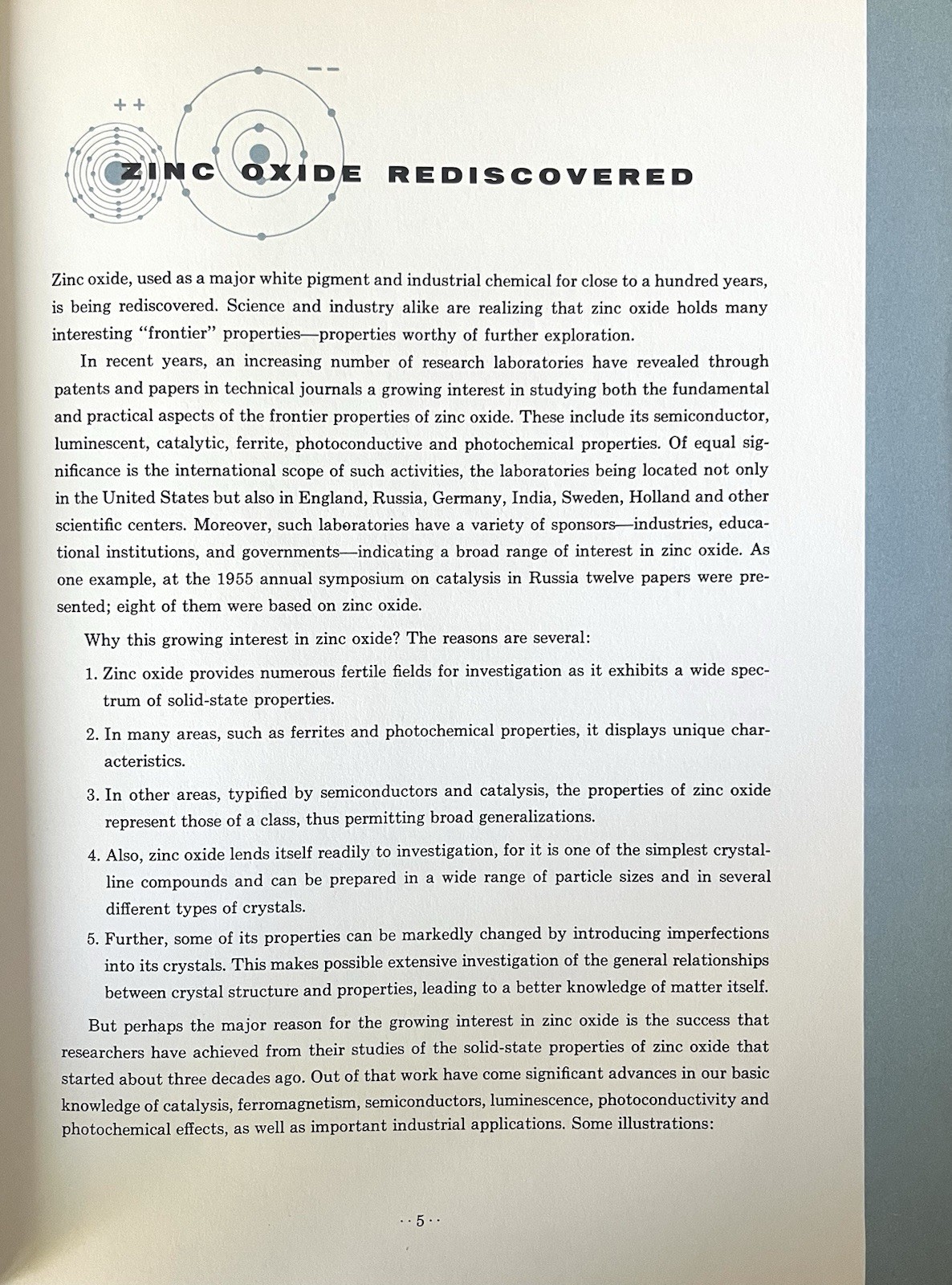 1957 Zinc Oxide Rediscovered New Jersey Zinc Semiconductor Chemistry