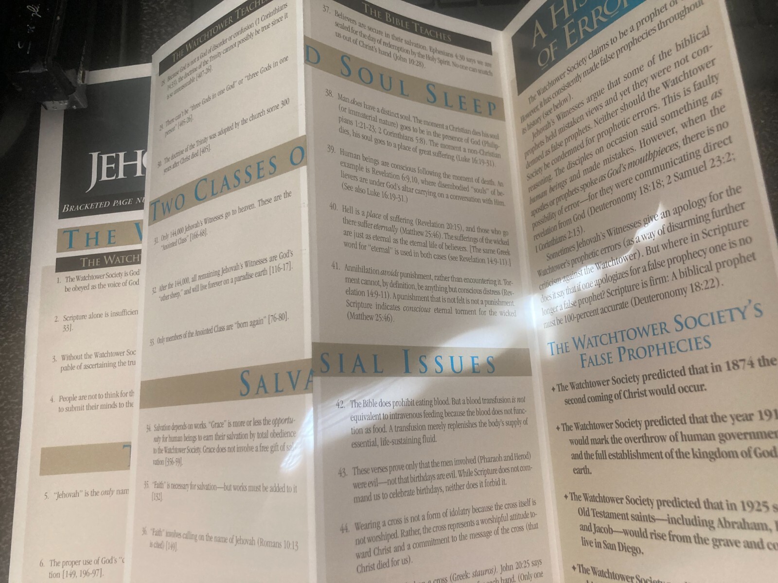JEHOVAH’S WITNESSES; WHAT YOU NEED TO KNOW QUICK REFERENCE GUIDE BOOKLET